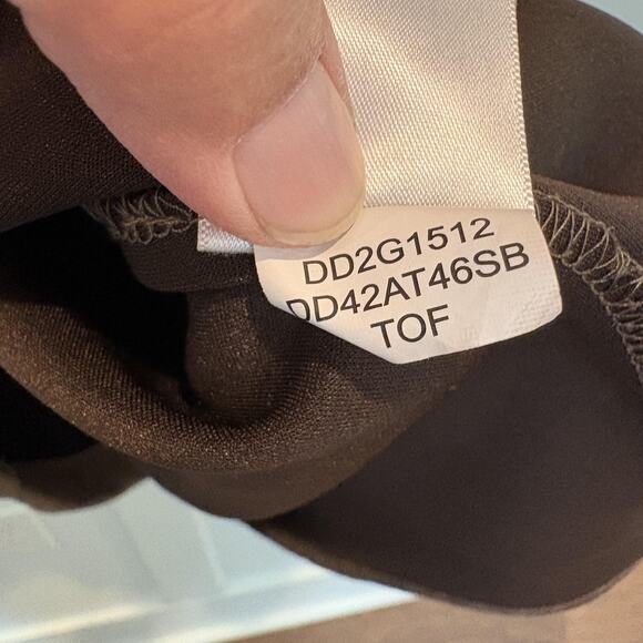 DKNY Dress Womens 6 Brown Faux Suede Puff Sleeve‎ V Neck Fitted Mini Cocktail - Picture 11 of 12